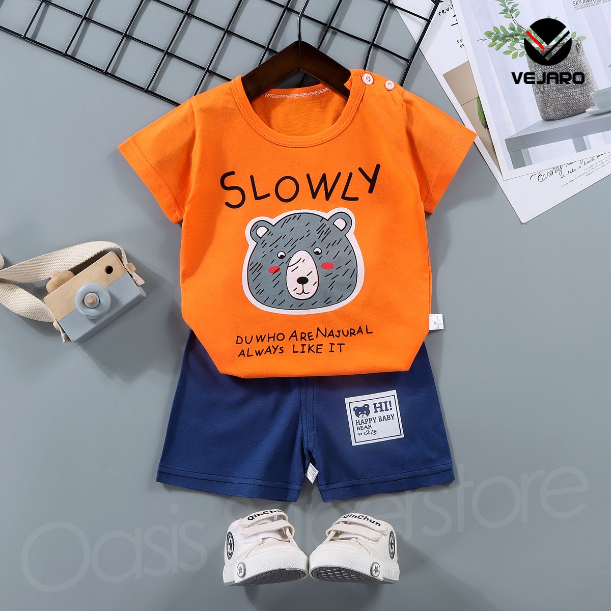 BC004 Infant Baby Clothes Sets Pattern Bear-Orange