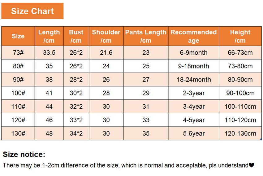 BC004 Infant Baby Clothes Sets Pattern Bear-Orange
