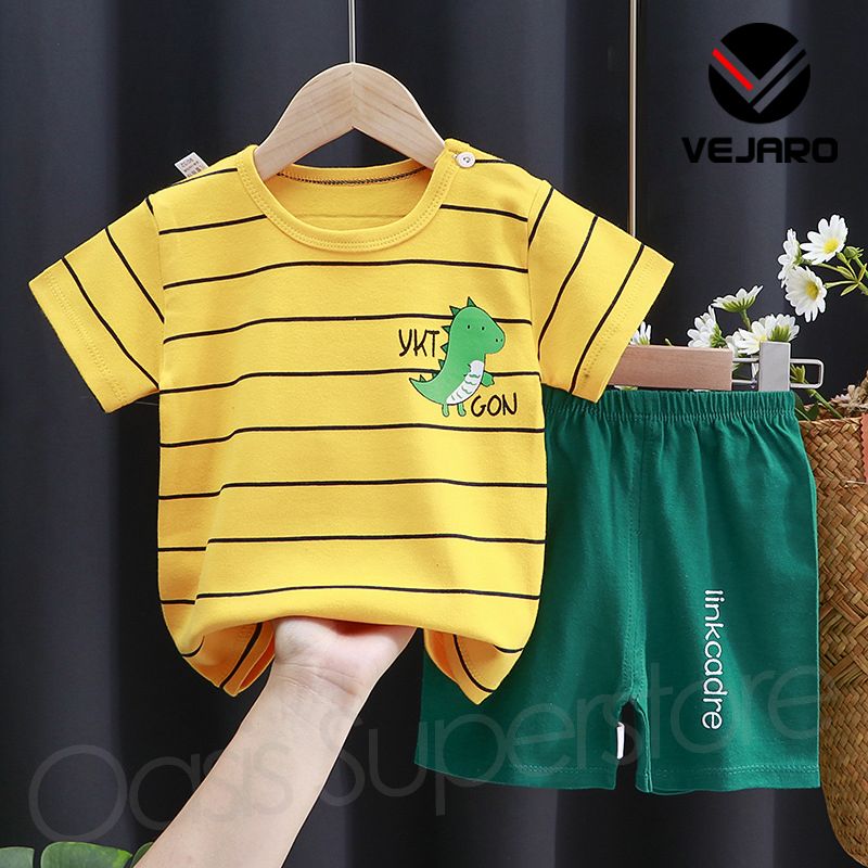 BC005 Infant Baby Clothes Sets Dinosaur-Yellow Stripe