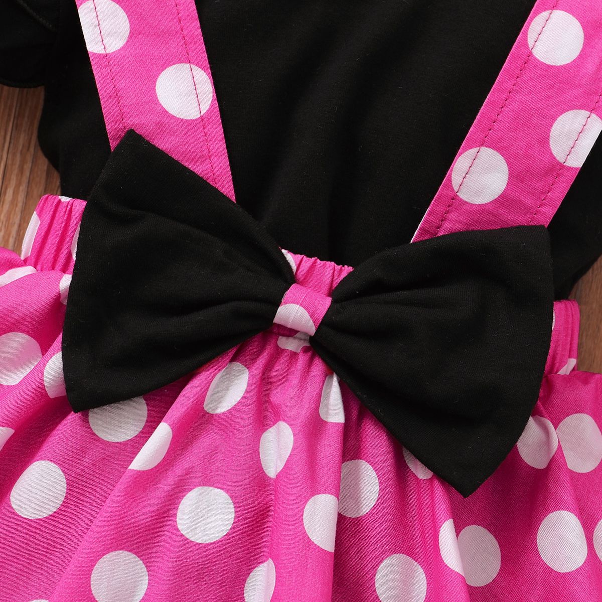 Toddler Baby Girls Cute Outfit Set Short Sleeves Shirt Polka Dot Suspender Skirt