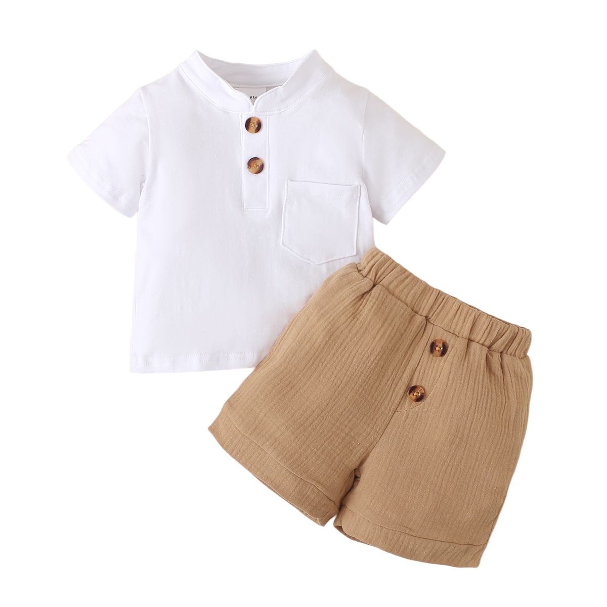 3-24 Months Baby Boy Summer Plain Color Cotton Clothes Set