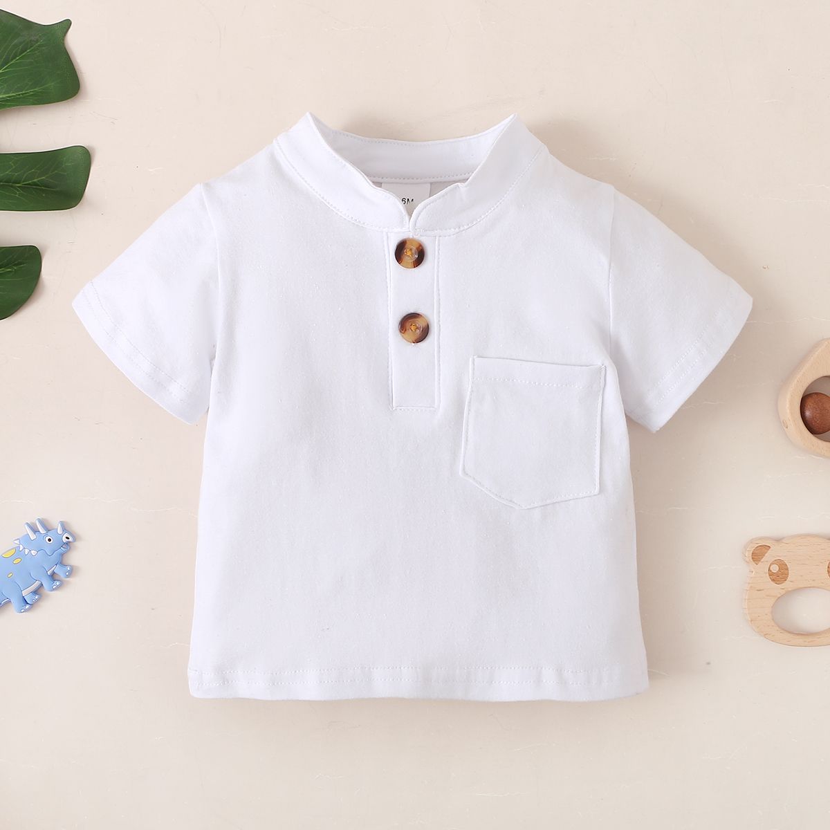 3-24 Months Baby Boy Summer Plain Color Cotton Clothes Set