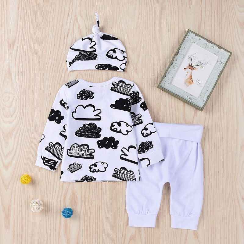 Baby Boys Lovely Clouds Design Long Sleeves Clothes Set