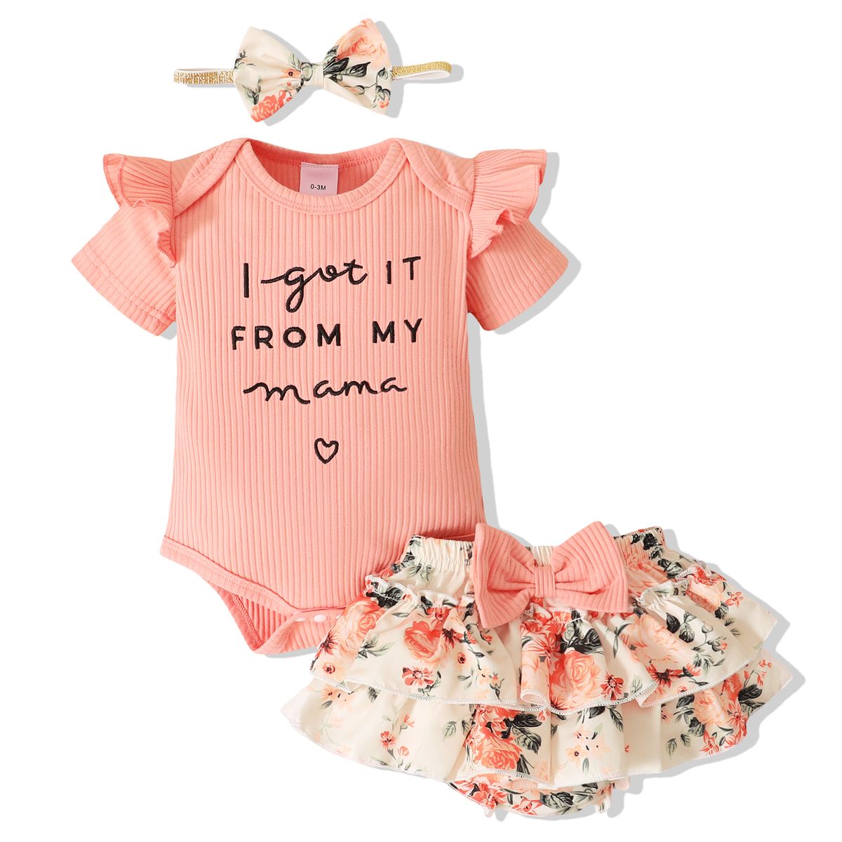 0-18 Months Baby Girl Summer Outfit Set Ribbed Bodysuit Floral Pants