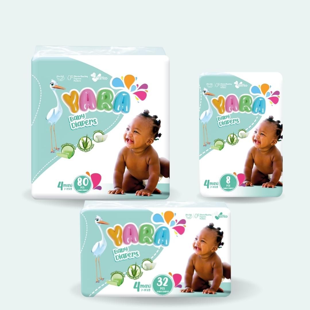 Baby Diaper Size 4 Maxi 7-14 Kg, Twin Pack (32 Pcs)