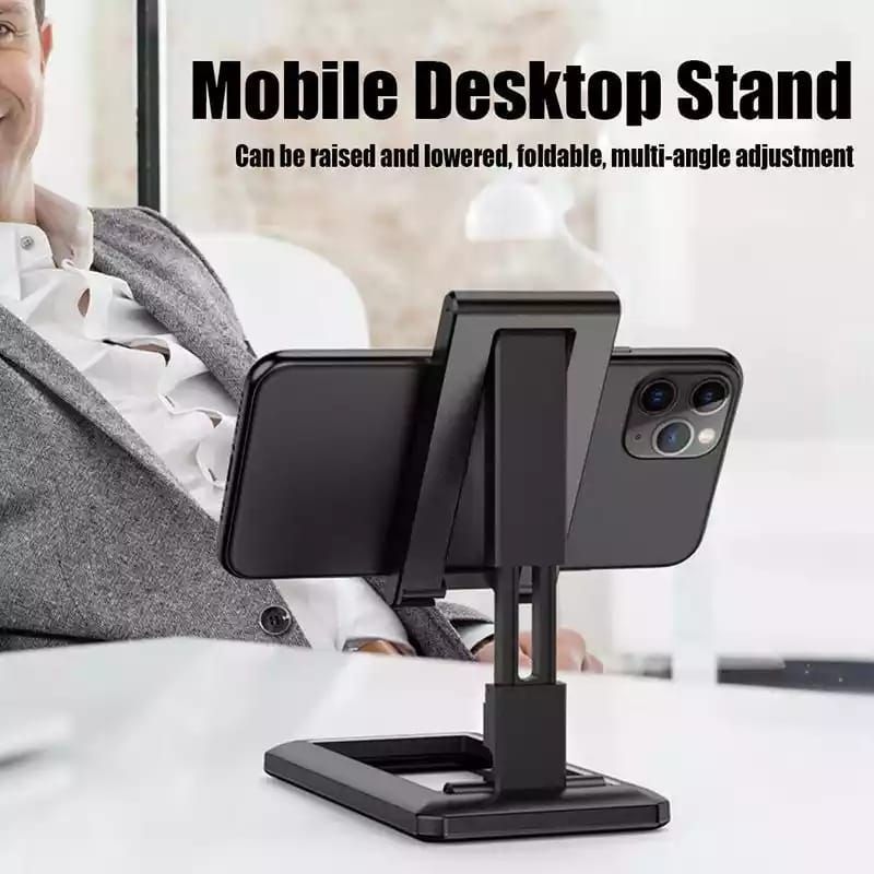 Foldable Mobile Phone Holder And Tablet Stand-Black