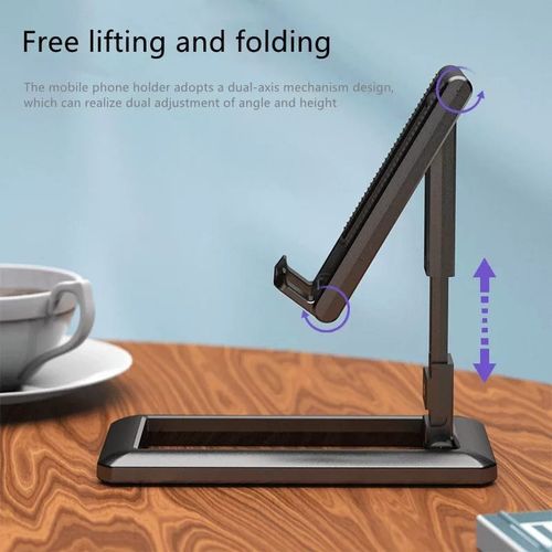 Foldable Mobile Phone Holder And Tablet Stand-Black