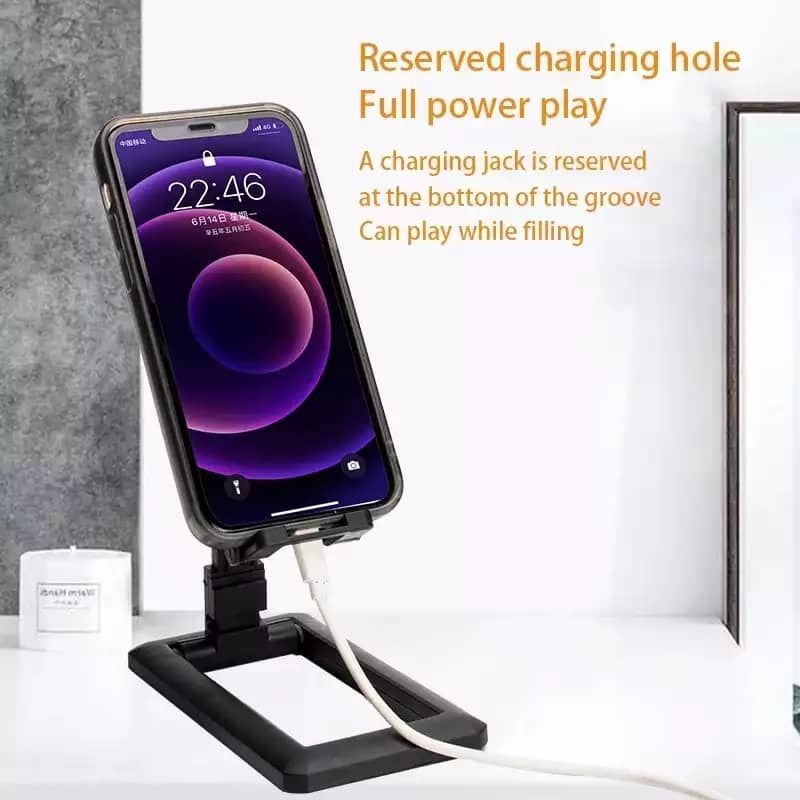 Foldable Mobile Phone Holder And Tablet Stand-Black