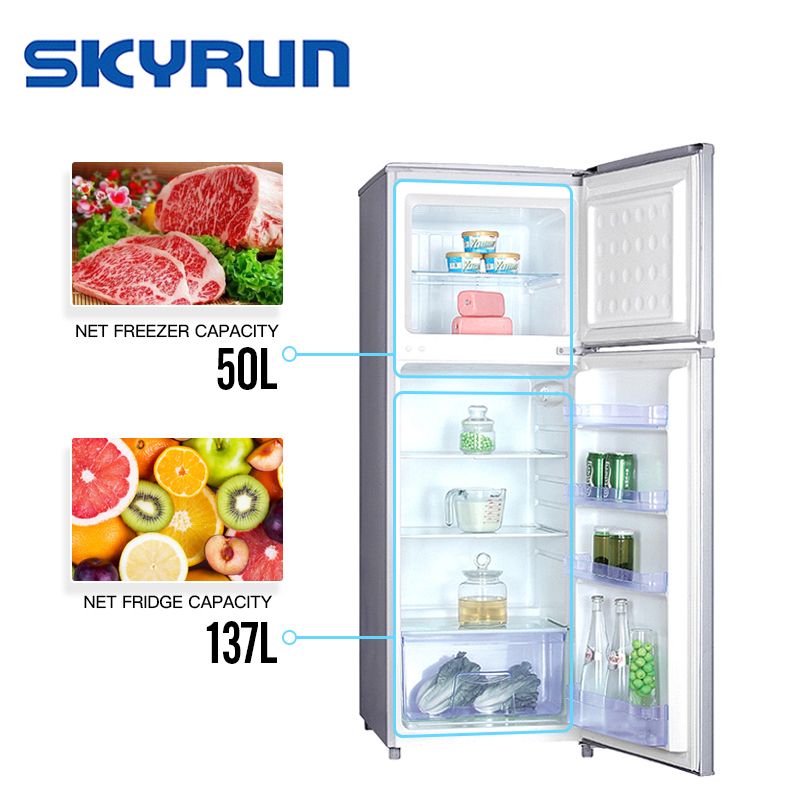 182 Litres Double Door Top Mount Fridge (BCD-187A) - Inox