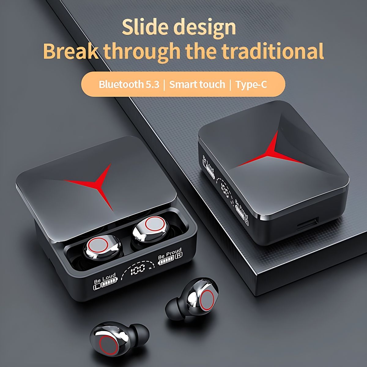 Wireless Earphones Bluetooth 5.3 Slide Cover