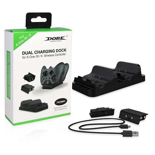 Xbox One S/X Controller Dual Charging Dock +2 Free Batteries