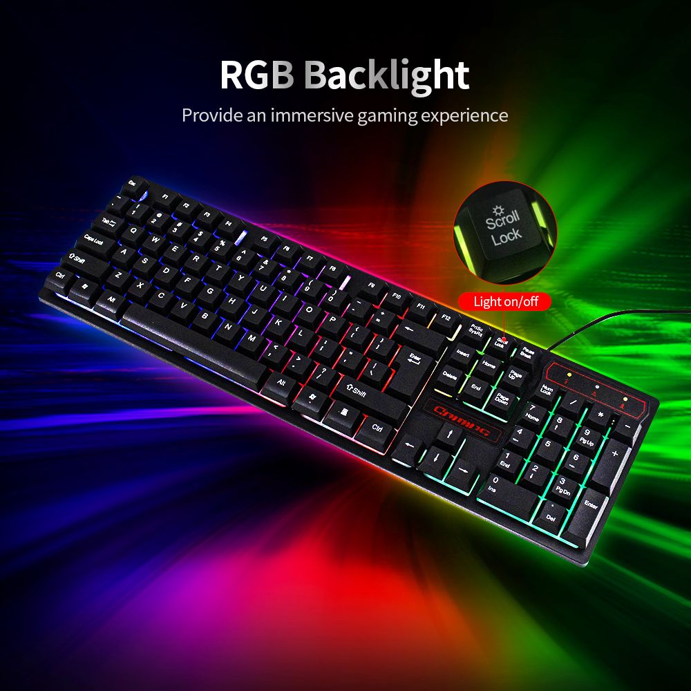 Wired Gaming Keyboard USB Three-color Backlight