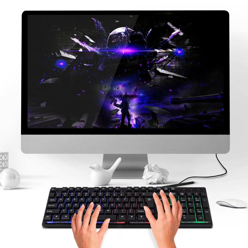 Wired Gaming Keyboard USB Three-color Backlight
