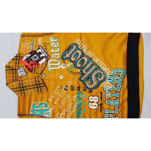 Boys Short Sleeve Checked Collar T-Shirt With Chinos 3/4 Short - Yellow