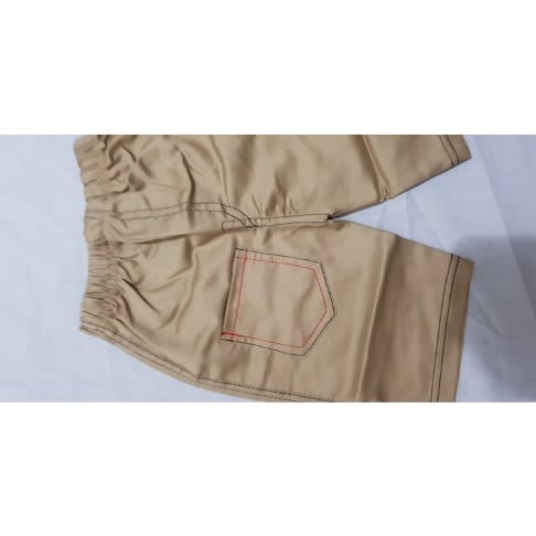 Boys Short Sleeve Checked Collar T-Shirt With Chinos 3/4 Short - Yellow