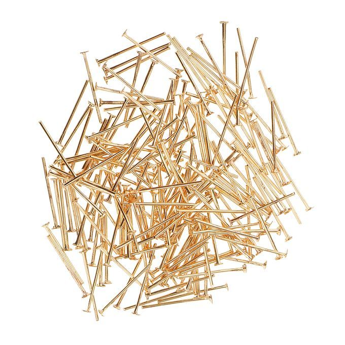 200pcs 19mm Head Pins 1mm Head Jewellery Findings Craft Gold Gold