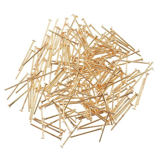 200pcs 19mm Head Pins 1mm Head Jewellery Findings Craft Gold Gold