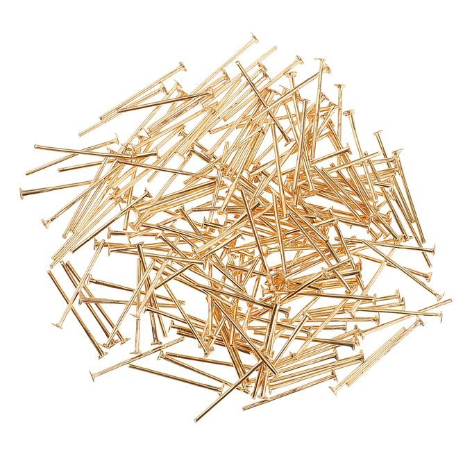 200pcs 19mm Head Pins 1mm Head Jewellery Findings Craft Gold Gold