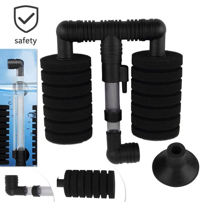 New Practical Aquarium Biochemical Sponge Filter Fish Shrimp Tank Air Pump Black
