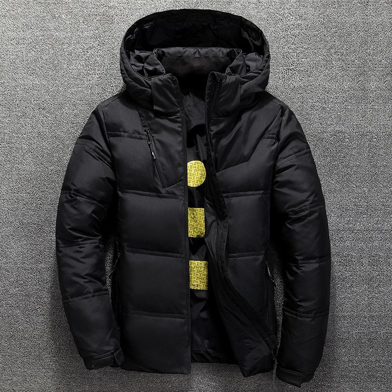 Winter Warm Men Jacket Coat Casual Autumn Stand Collar Puffer Thick Hat  Duck
