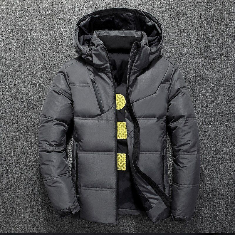 Winter Warm Men Jacket Coat Casual Autumn Stand Collar Puffer Thick Hat  Duck