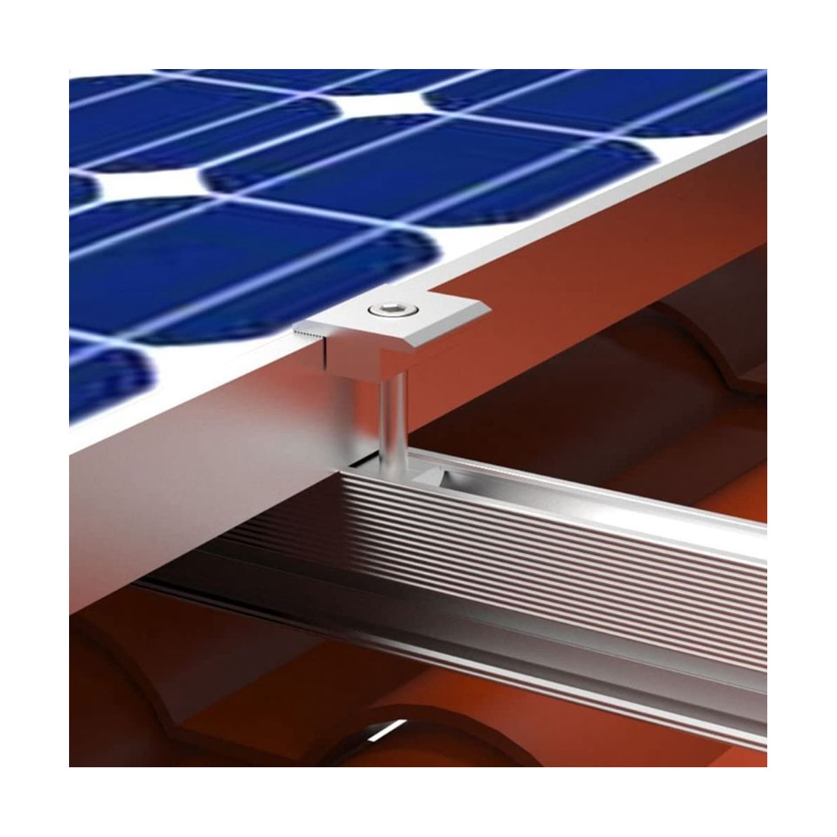 Solar Panel Bracket Centre Clamp Kit 6 Pieces Aluminium Alloy Photovoltaic Solar Panel Centre 30mm