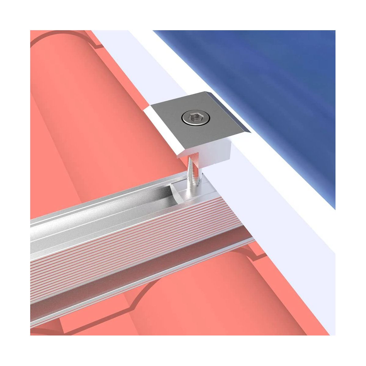 Solar Panel Bracket Centre Clamp Kit 6 Pieces Aluminium Alloy Photovoltaic Solar Panel Centre 30mm