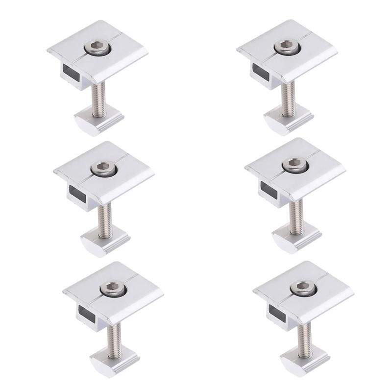 Solar Panel Bracket Centre Clamp Kit 6 Pieces Aluminium Alloy Photovoltaic Solar Panel Centre 30mm
