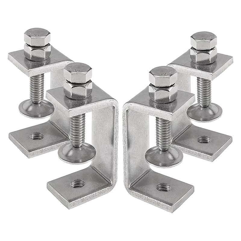 Heavy Duty 304 Stainless Steel  Small Metal with Screws Wide Open 65mm 4 Pieces