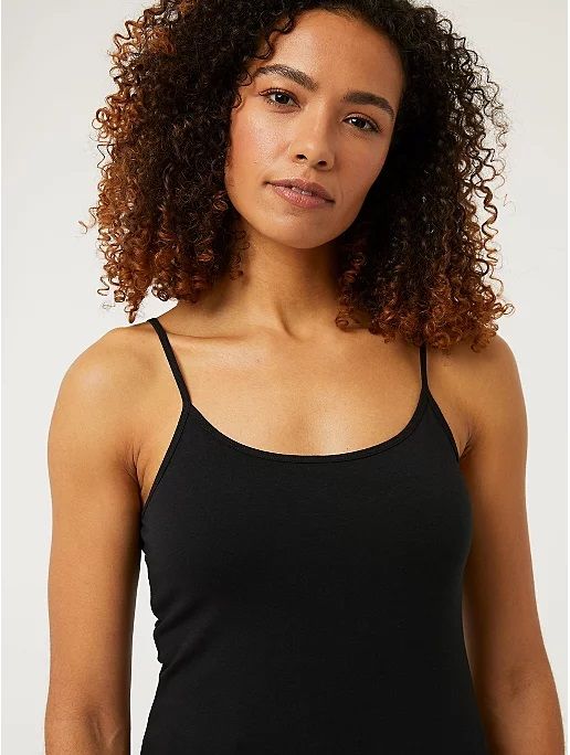 The Fitted Basic Cami Top- Black