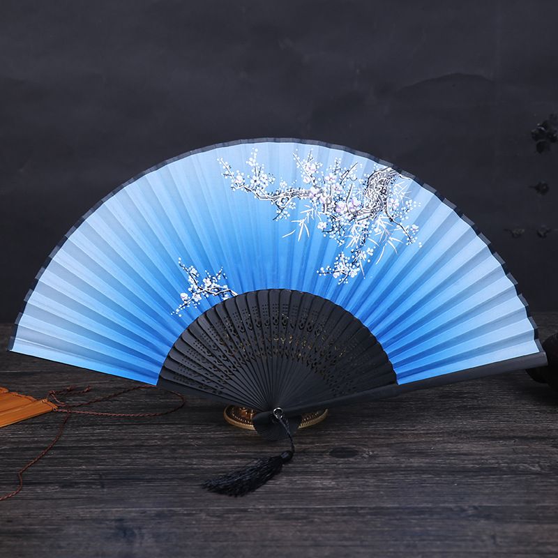 Hollow Retro Event Hand Party Fan Decor Hand Wedding Printing Chinese Carved Style Silk Spun Fan 1PC Vintage Folding Flower