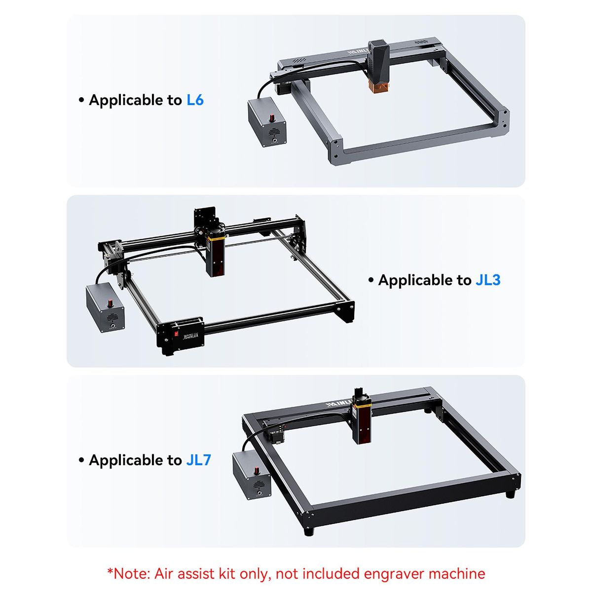 WAINLUX Laser Cutting/Engraving Air-Assisted Accessories Adjustable High Airflow 30L/min to Remove Smoke and Dust Easy to Install USB Connection Compatible with L6/JL7/xtool/ortur/SCULPFUN 10W Laser Head