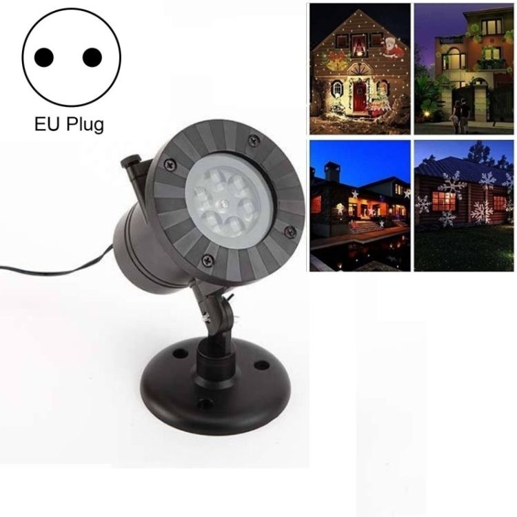4W 12Cards Outdoor Snowflake Projector Light Laser LED Light