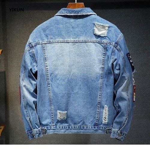 Relaxed Casual Distressed Denim Japanese Fashion Jacket