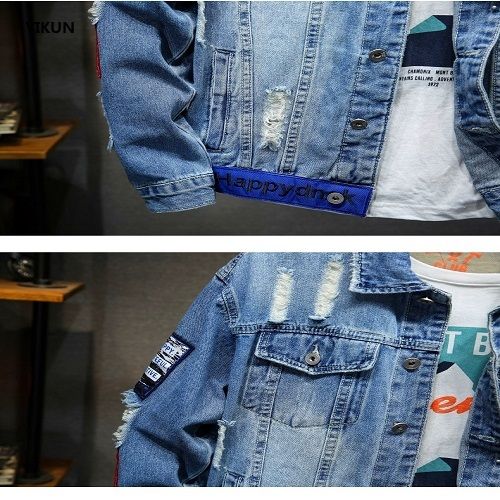 Relaxed Casual Distressed Denim Japanese Fashion Jacket