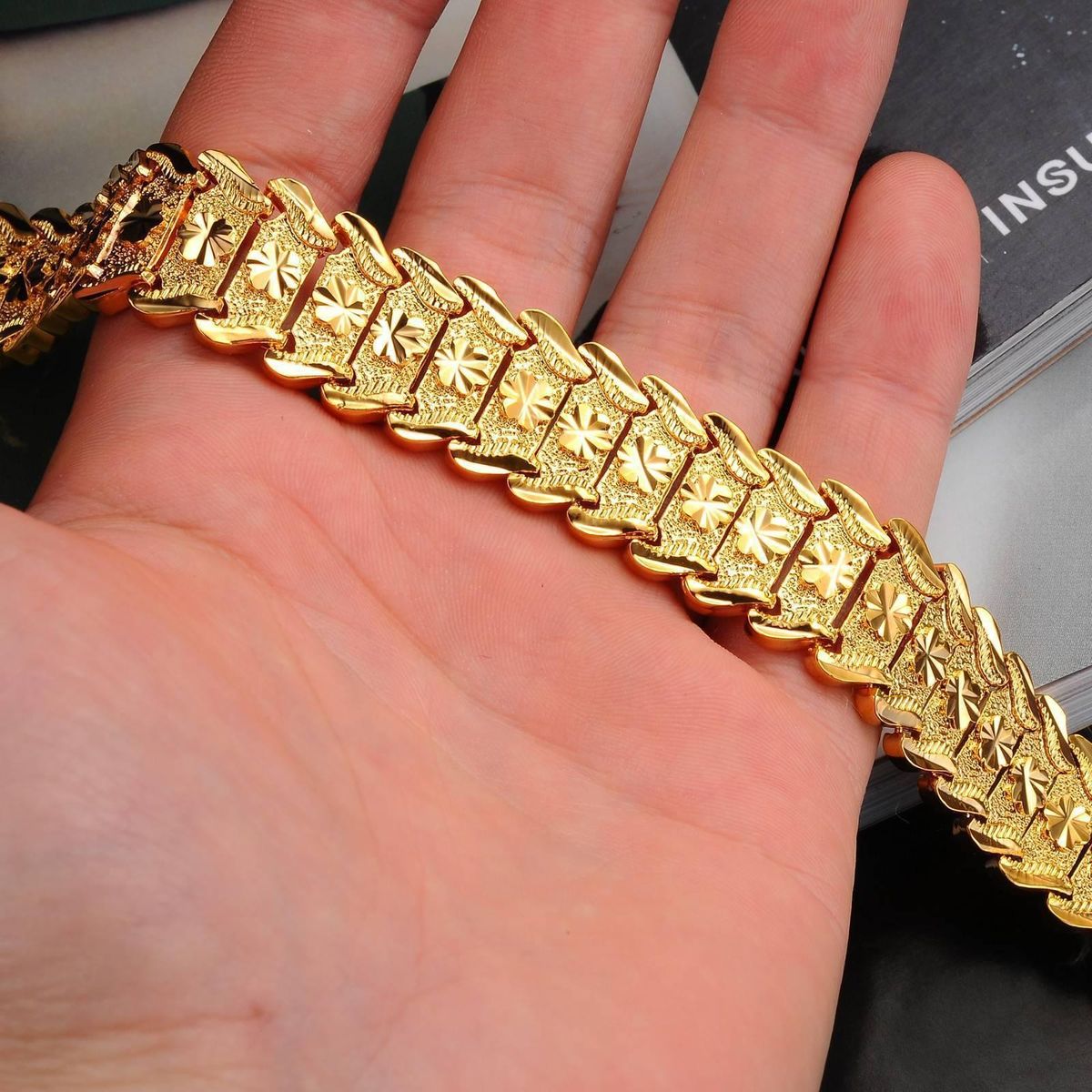 18K Gold Plating Hand Rings Bracelet