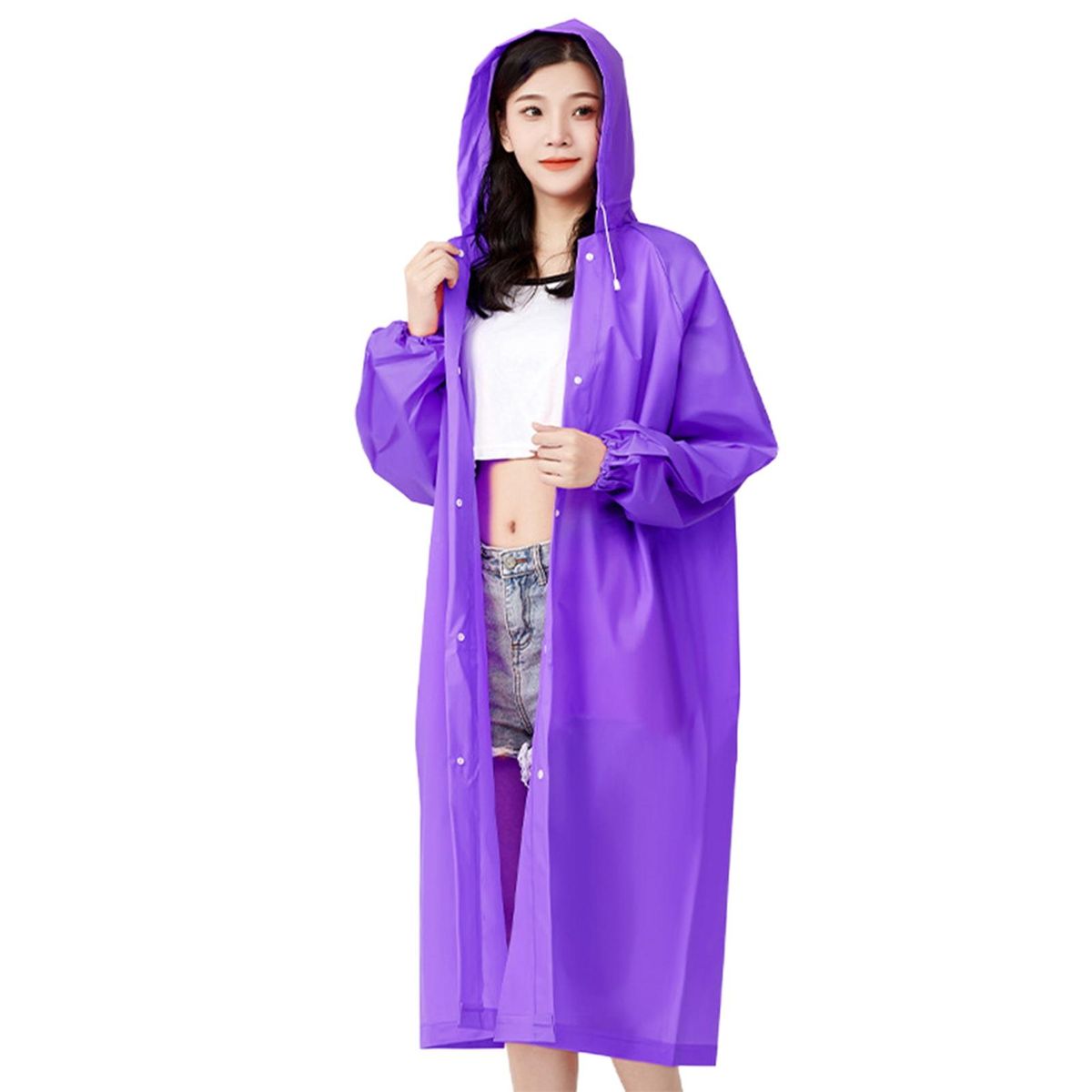 Rain Poncho Tourism Outdoor Hiking Rain Poncho Raincoat Purple