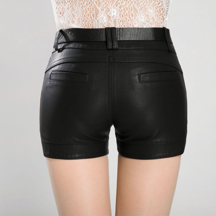 2017 New Arrival Women's Spring Fashion Pu Leather Shorts