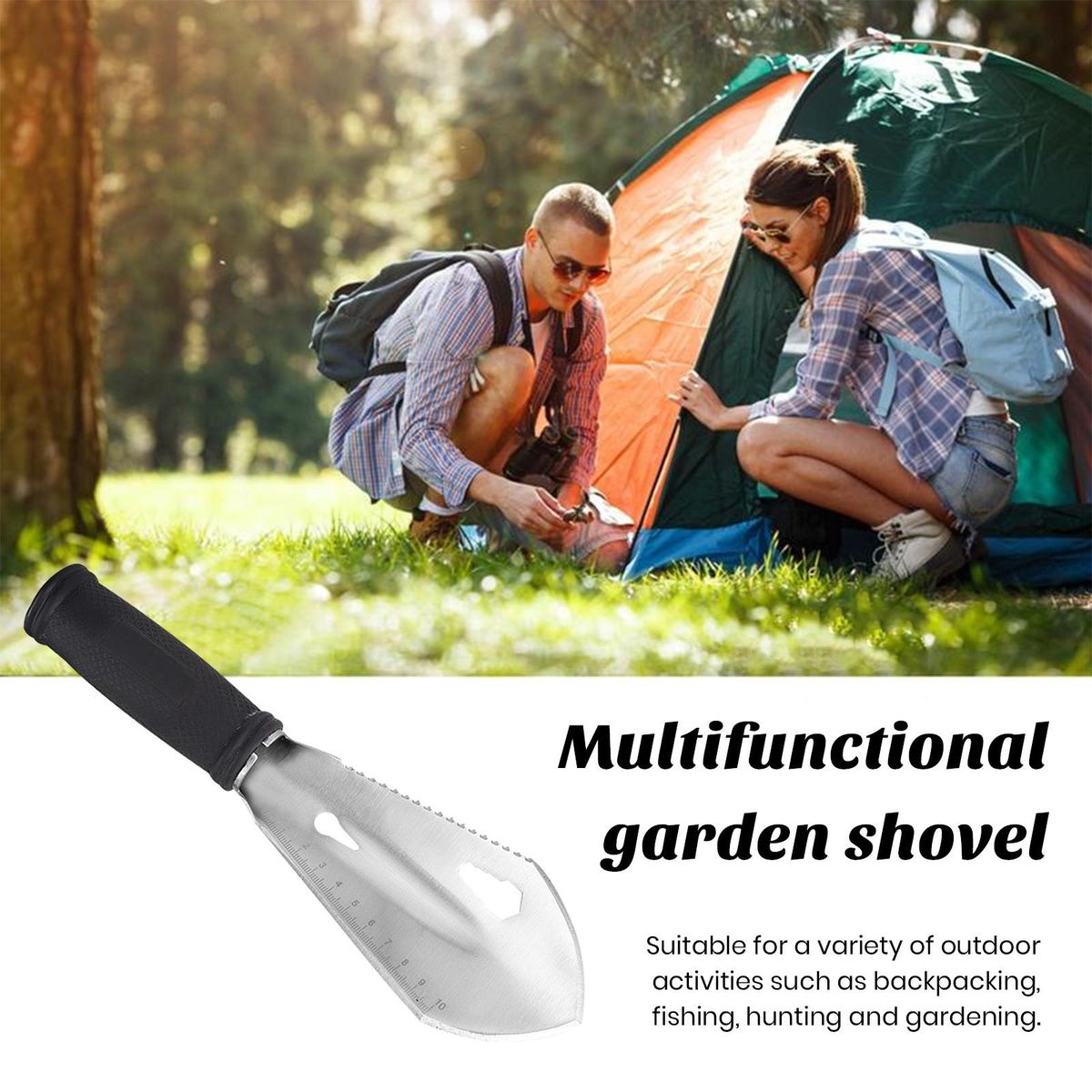 Compact Portable Trenching Tool Versagrip Mini Garden Shovel Portable Silver
