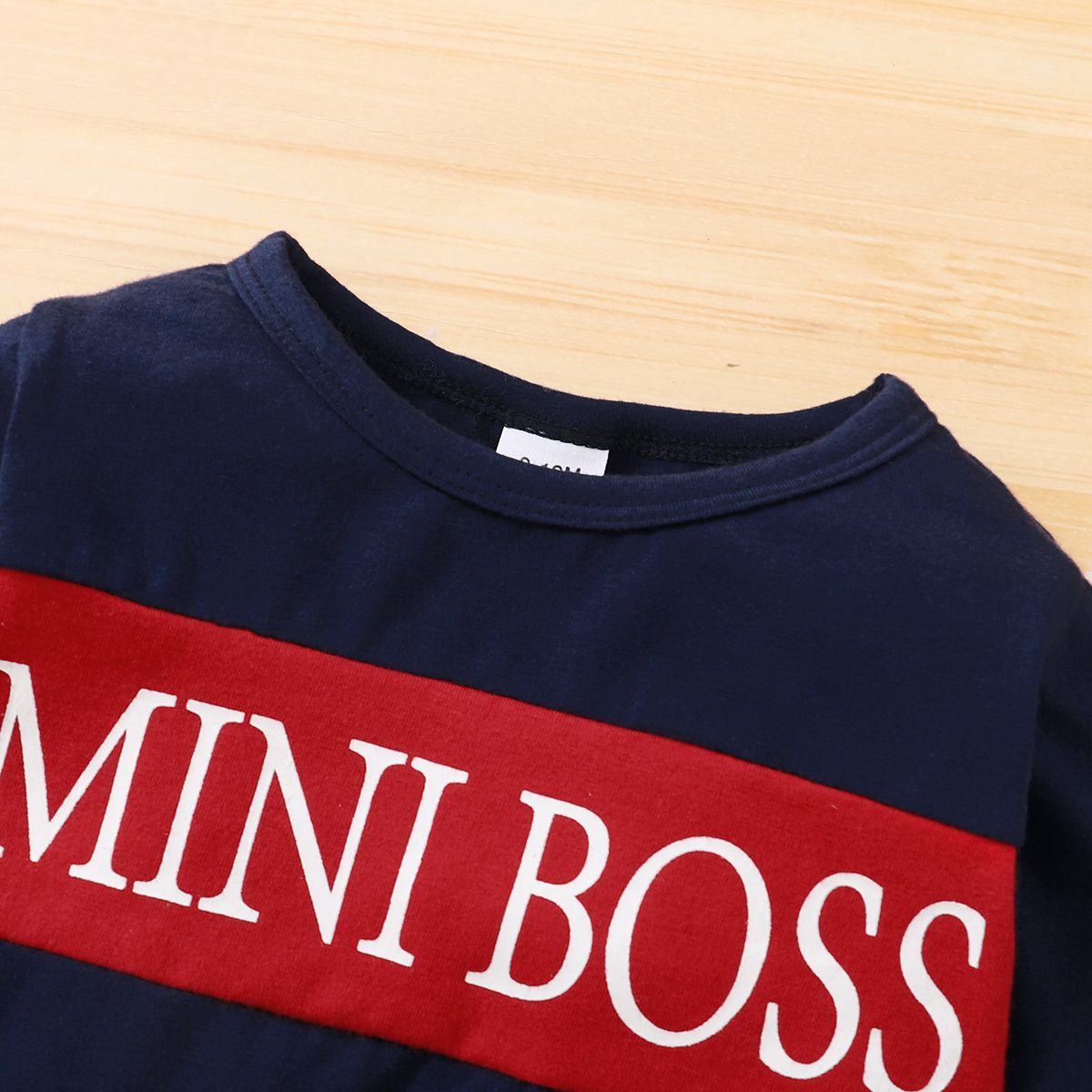 MINI BOSS Baby Boys Fashion Long Sleeves Outfit Set -Navy Blue