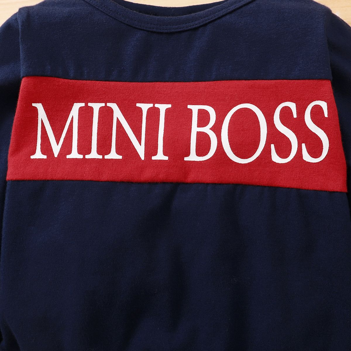 MINI BOSS Baby Boys Fashion Long Sleeves Outfit Set -Navy Blue