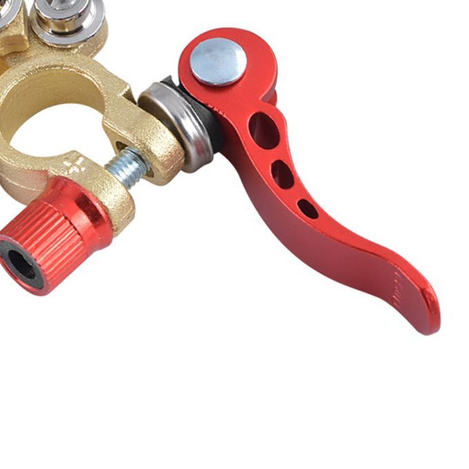 Pair Brass Car Top Post Battery Terminals Connector Clamp Quick