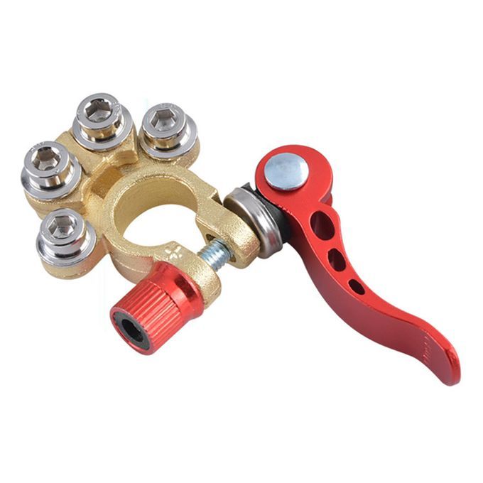 Pair Brass Car Top Post Battery Terminals Connector Clamp Quick