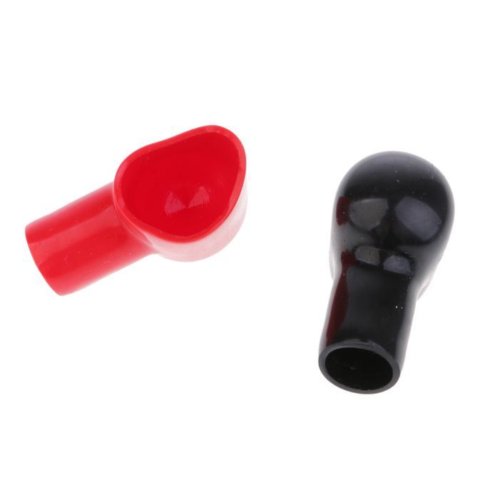 2Pcs PVC Battery Terminal Insulating Protector Covers Red 41mmx28mm