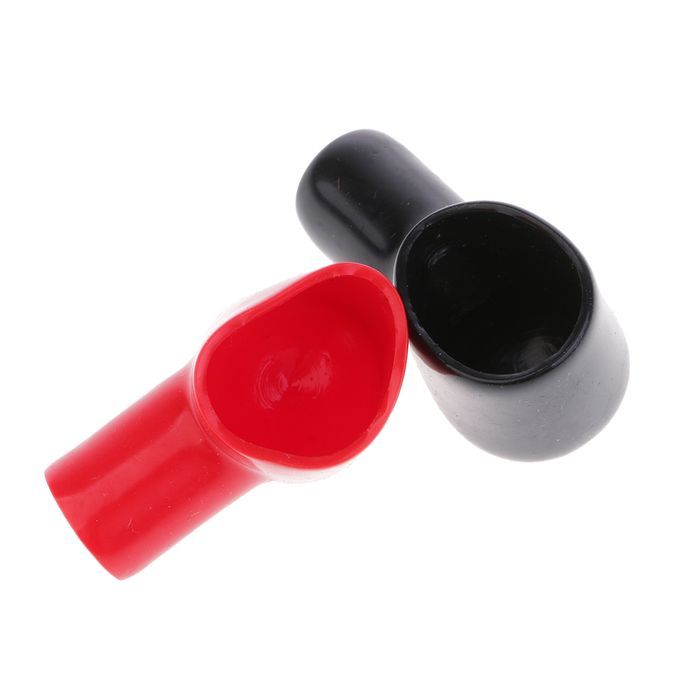 2Pcs PVC Battery Terminal Insulating Protector Covers Red 41mmx28mm