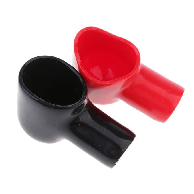 2Pcs PVC Battery Terminal Insulating Protector Covers Red 41mmx28mm