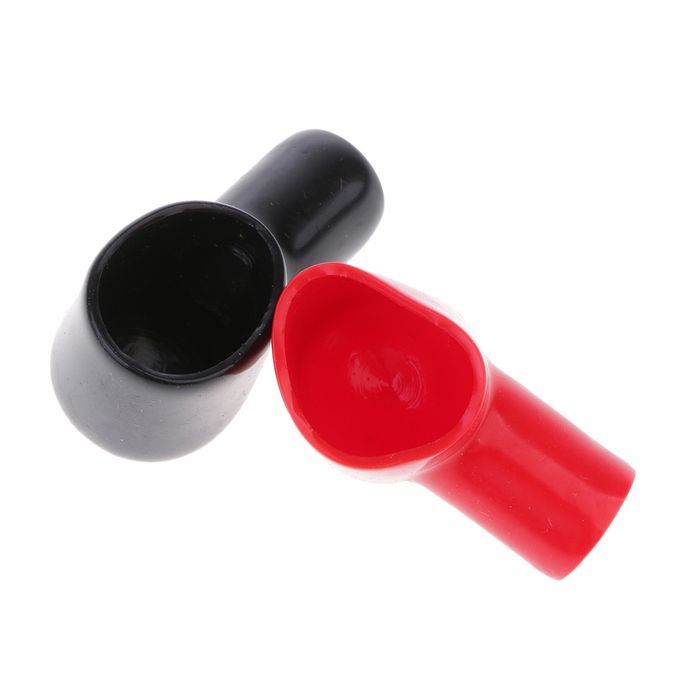 2Pcs PVC Battery Terminal Insulating Protector Covers Red 41mmx28mm