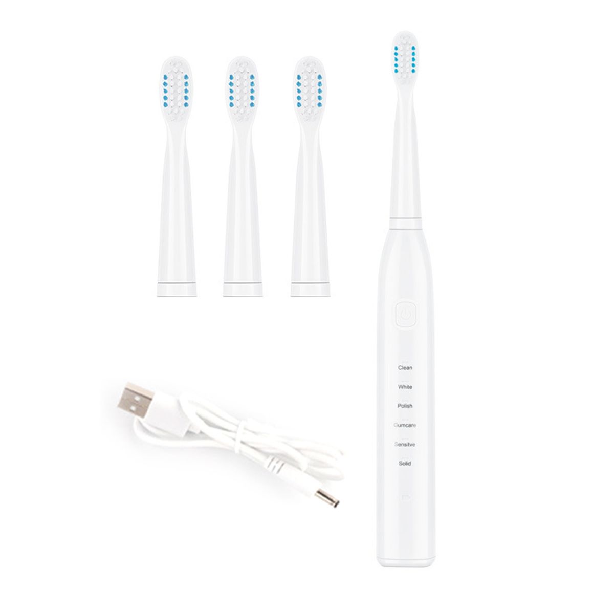 USB Charging Smart Toothbrush Stable Power 0.5W-White
