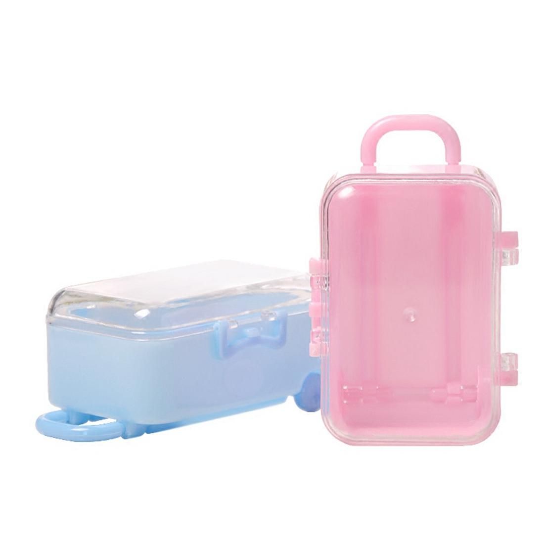 Pink mini roller travel suitcase candy box personality wedding candy box luggage trolley case candy toy small storage box