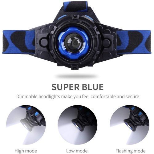 Rechargeable LED Headlight Waterproof LED Headlight Q5 LED Zoom Rotating 3 Mode Headlamp Lithium Battery Set